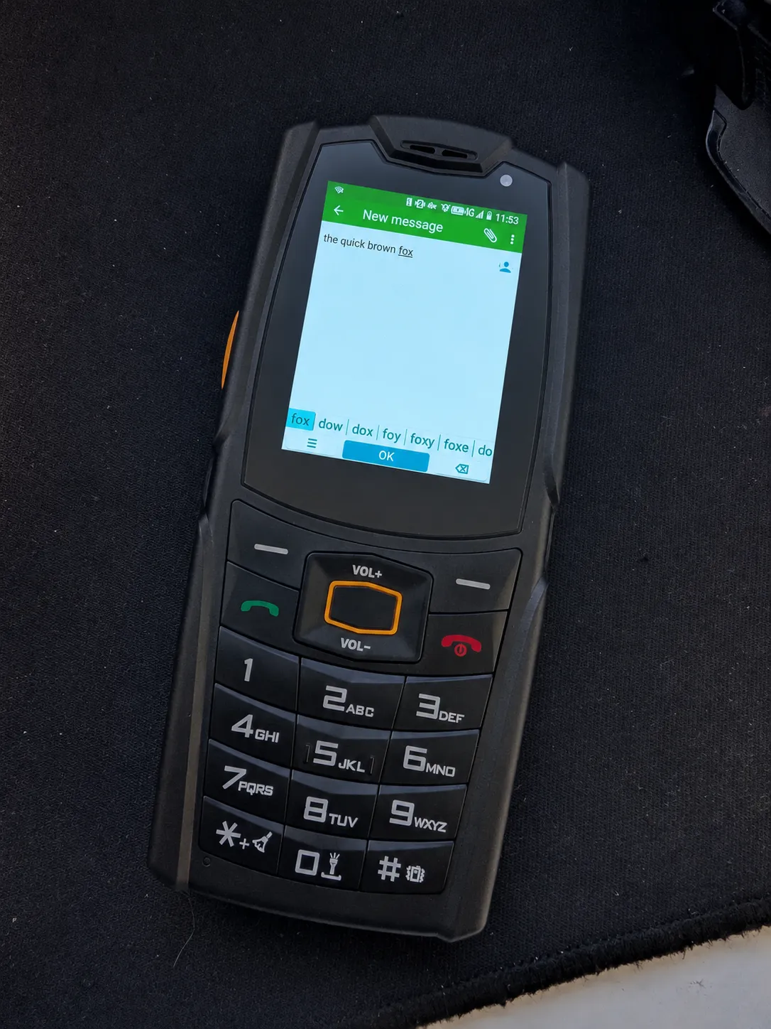 Rugged Phone New Message Composition