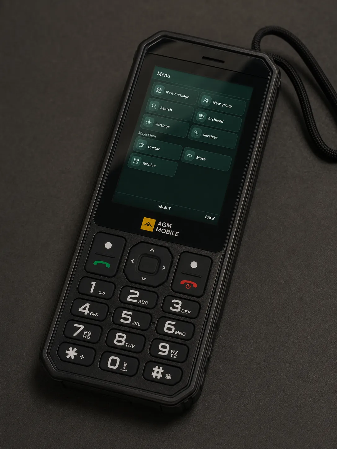 DumbTalk’s D-pad friendly menu on an AGM M11